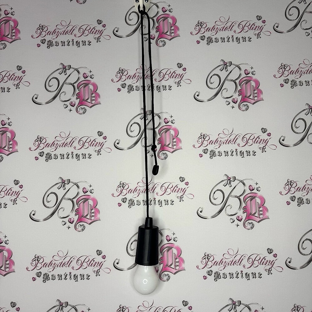 Black Hanging Light Bulb Pendant battery operated light 💡 rainbow